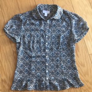 Ann Taylor Loft buttoned short sleeve blouse